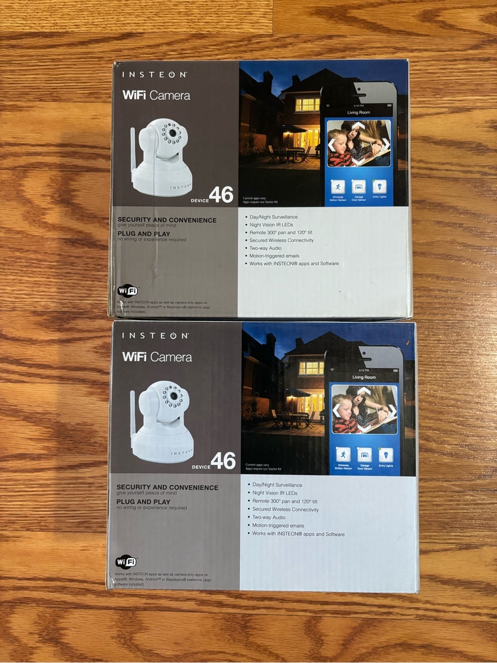 Insteon WiFi Camera Bundle - White (Set of 2 Boxes)/ New in boxes …NOT TESTED!